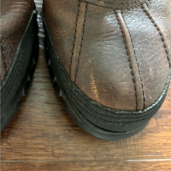 Polo Ralph Lauren Mens Brown Leather Lace-Up Zip Boots Size 10D - Picture 4 of 10